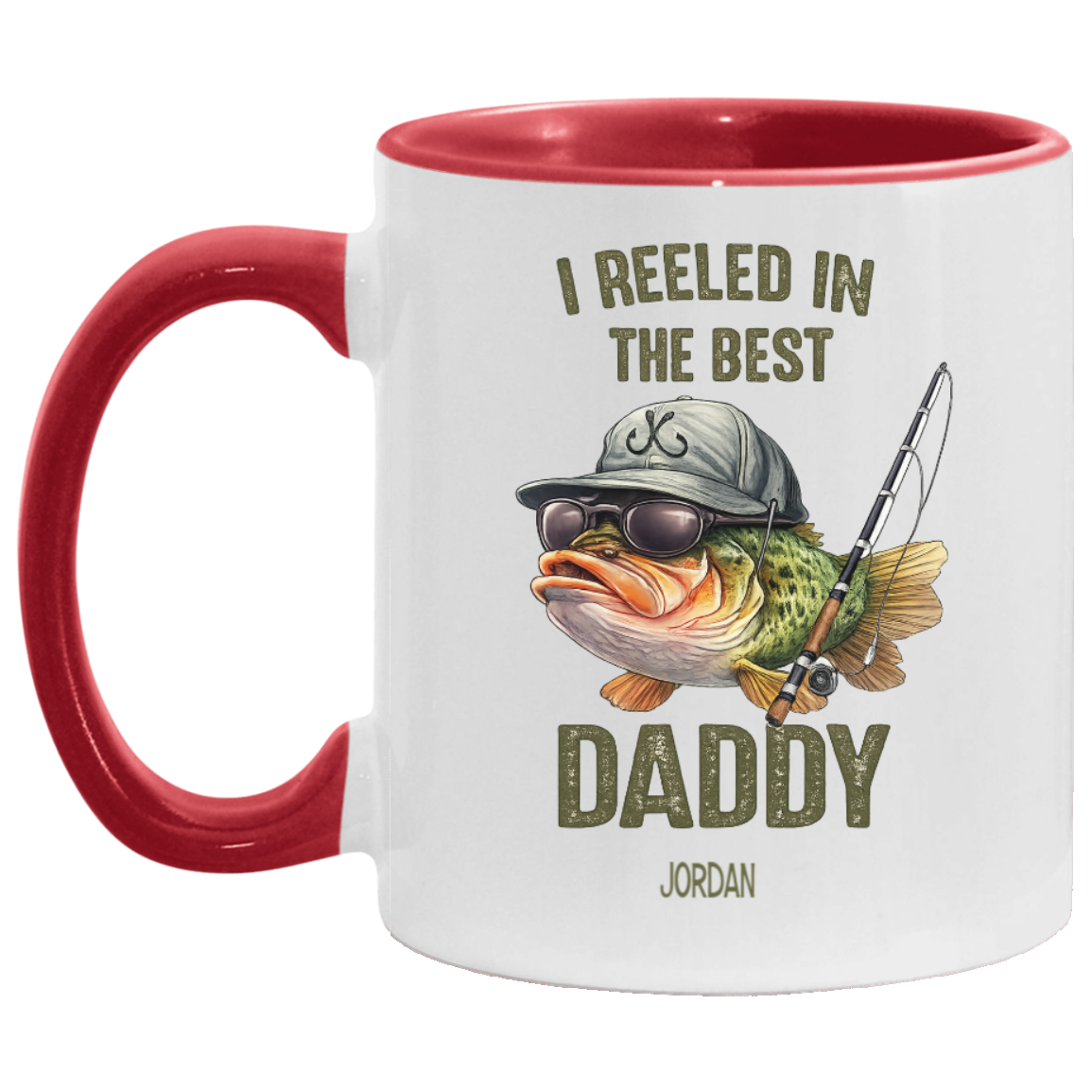 Personalized Fishing Dad Mug – We Reeled In The Best Daddy – Custom Kids Names Coffee Mug | Father's Day Gift for Dad, Daddy, Papa