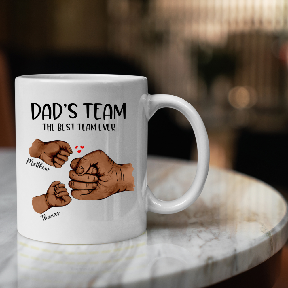 Dad's Team Fist Bump 11 oz Mug