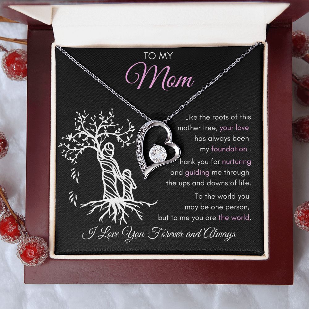 To My Mom Forever Love Necklace Mother Tree