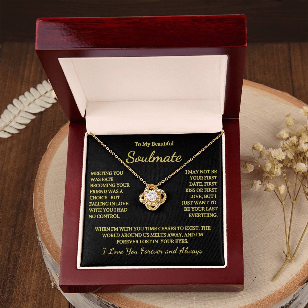 To My Soulmate Time Ceases To Exist Love Knot Necklace