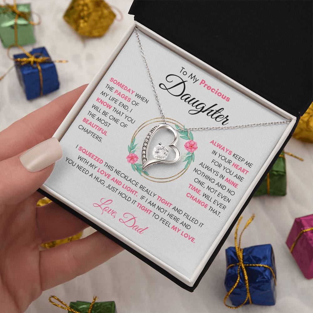 To My Precious Daughter " Someday When The Pages Of My Life End" Love Dad | Forever Love Necklace