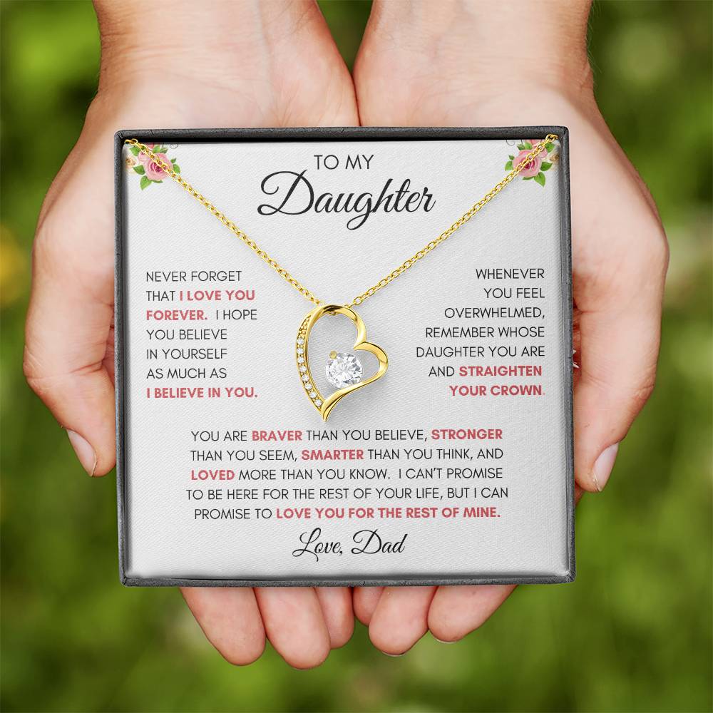 To My Daughter | You Are Braver | Forever Love Necklace | From Dad