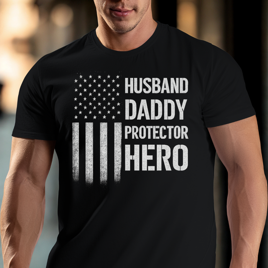 Dad USA Flag Patriotic Shirt Fathers Day Gift T-Shirt
