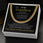 To Our Grandson Cuban Link Chain From Grandma and Grandpa Crown
