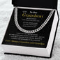 To Our Grandson Cuban Link Chain From Grandma and Grandpa Crown
