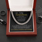 To Our Grandson Cuban Link Chain From Grandma and Grandpa Crown