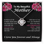 To My Beautiful Mother Love Knot Necklace Best Mother