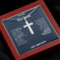 To My Husband Stainless Steel Cross Necklace From Wife Blue