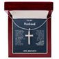 To My Husband Stainless Steel Cross Necklace From Wife Blue