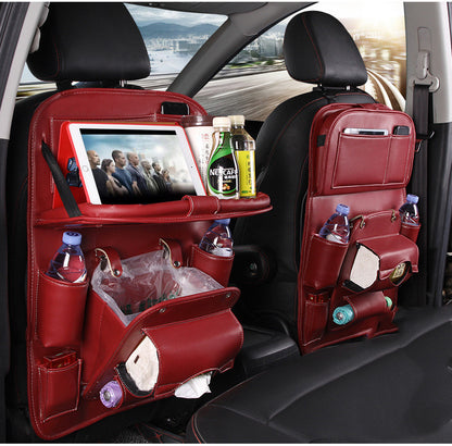 PU Leather Car Storage Bag Multifunction Seat Back  Waterproof Car Organizer