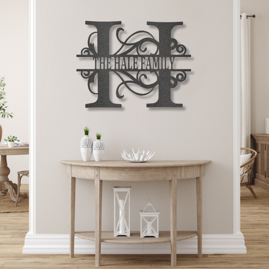 Split Letter Monogram - Steel Sign