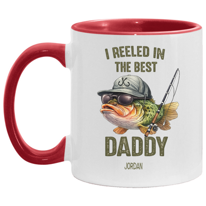 Personalized Fishing Dad Mug – We Reeled In The Best Daddy – Custom Kids Names Coffee Mug | Father's Day Gift for Dad, Daddy, Papa