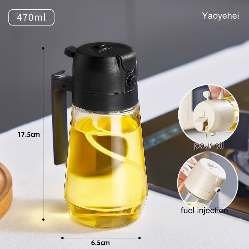 2 In 1 Glass Sprayer Oil Kitchen Bottle