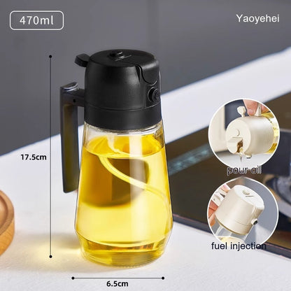 2 In 1 Glass Sprayer Oil Kitchen Bottle