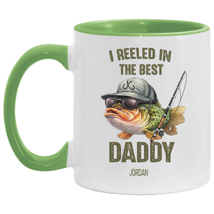 Personalized Fishing Dad Mug – We Reeled In The Best Daddy – Custom Kids Names Coffee Mug | Father's Day Gift for Dad, Daddy, Papa