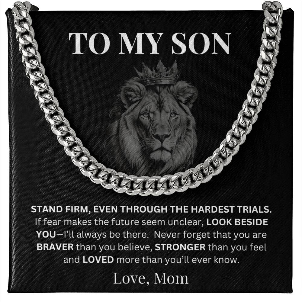 To My Son Gift From Mom/Dad - Personalized Men's Cuban Link Chain