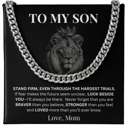 To My Son Gift From Mom/Dad - Personalized Men's Cuban Link Chain