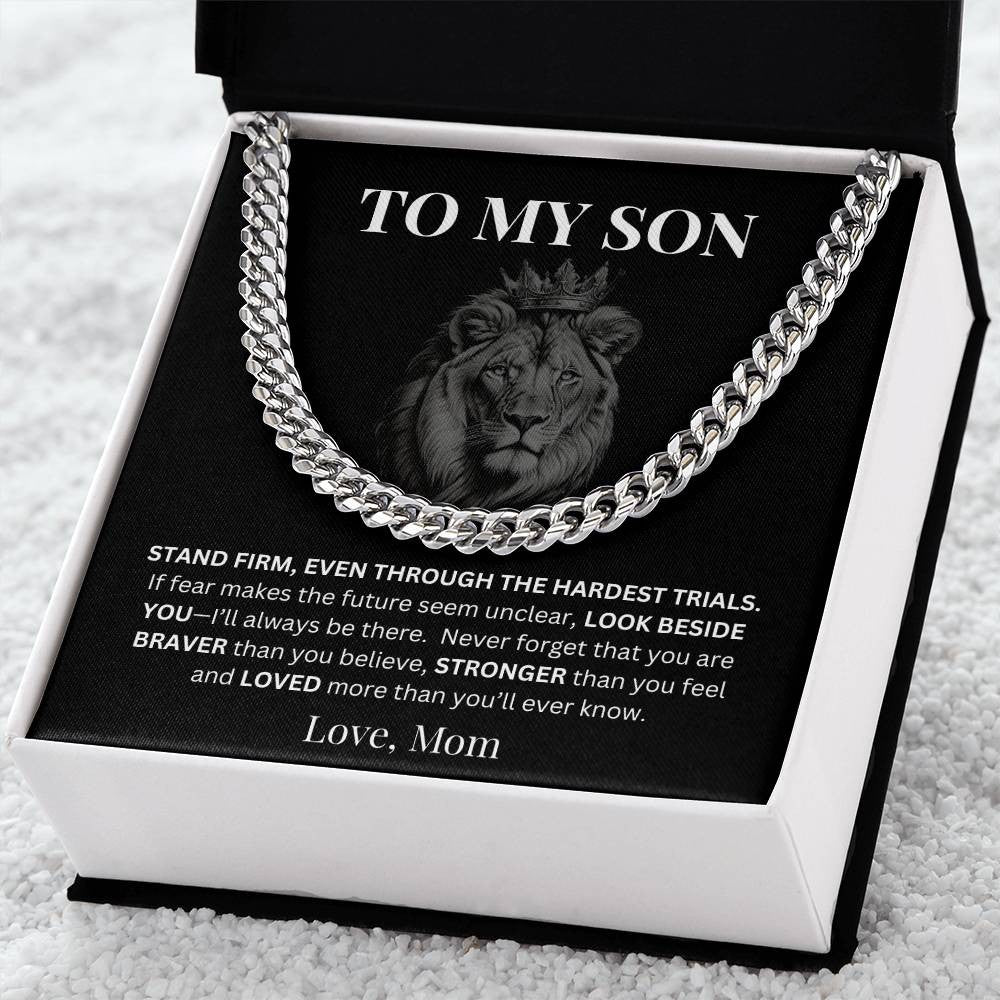 To My Son Gift From Mom/Dad - Personalized Men's Cuban Link Chain
