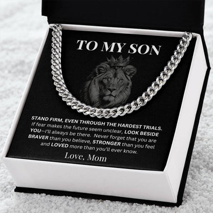 To My Son Gift From Mom/Dad - Personalized Men's Cuban Link Chain