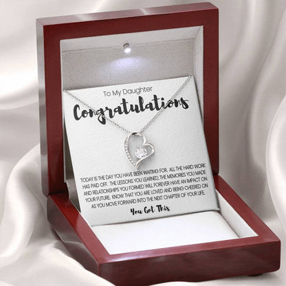 To My Daughter - Congratulations Heart Necklace