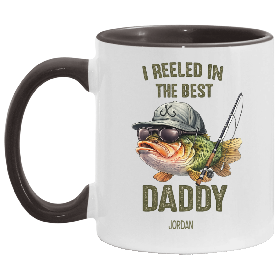 Personalized Fishing Dad Mug – We Reeled In The Best Daddy – Custom Kids Names Coffee Mug | Father's Day Gift for Dad, Daddy, Papa