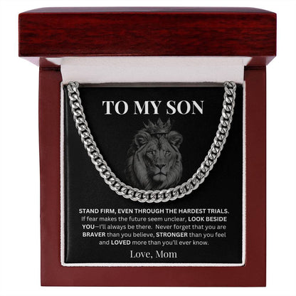 To My Son Gift From Mom/Dad - Personalized Men's Cuban Link Chain