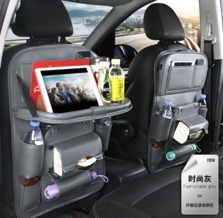 PU Leather Car Storage Bag Multifunction Seat Back  Waterproof Car Organizer