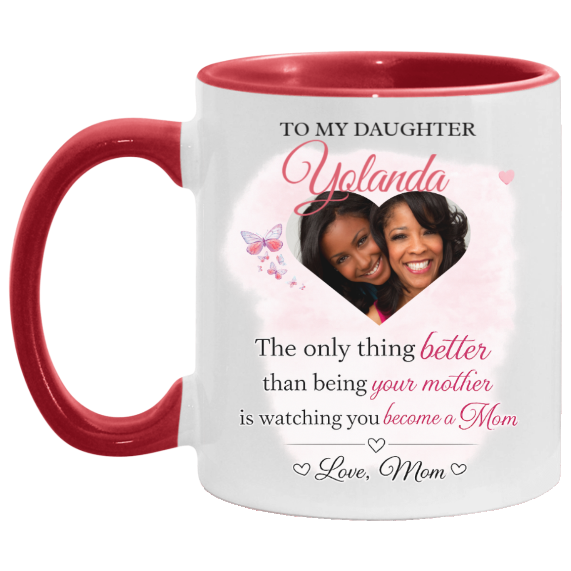 To My Daughter Personalized Photo Mug – From Mom Gift | Custom Name & Picture Coffee Mug | Mother’s Day Gift for Daughter