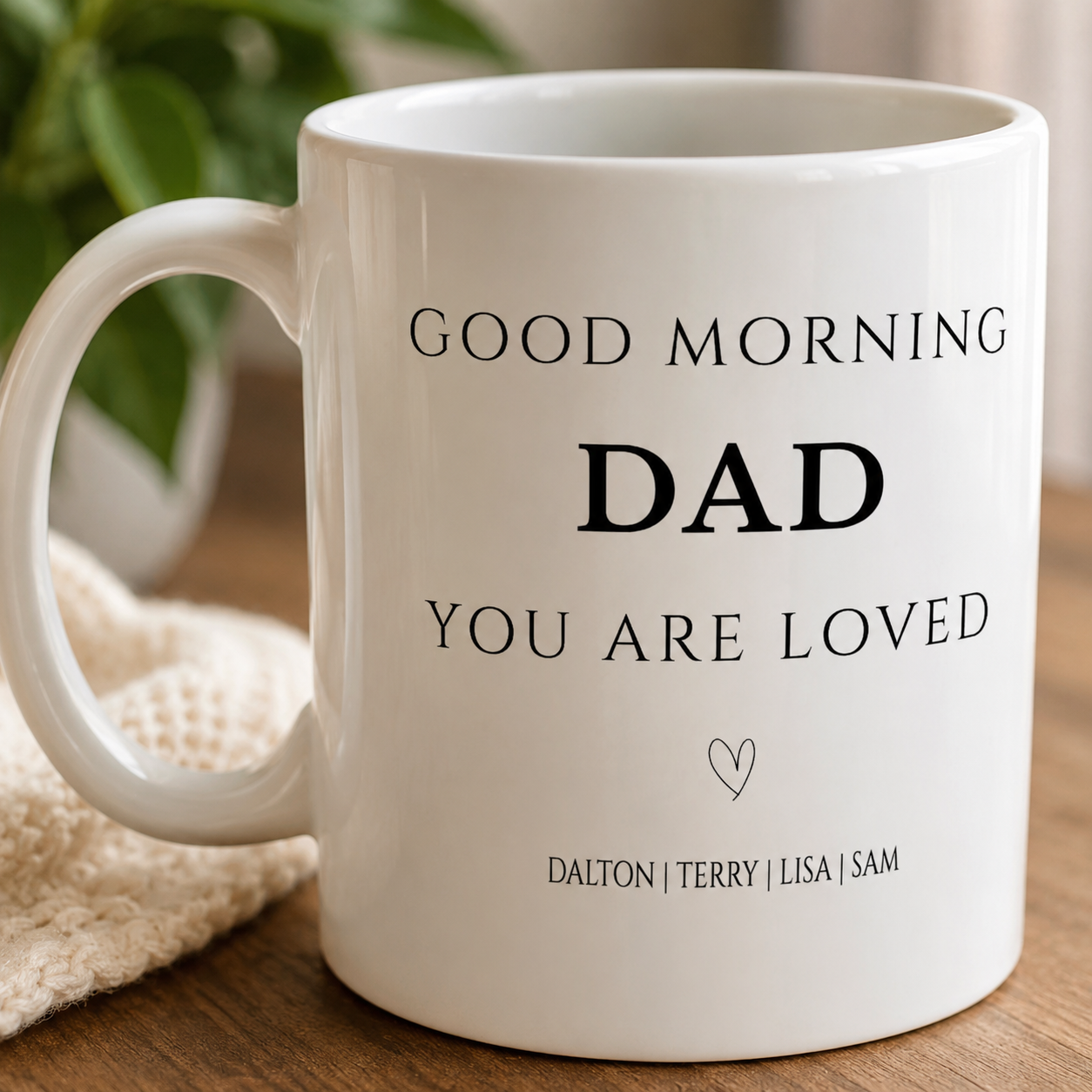 Personalized "Good Morning" Coffee Mug – Custom Dad, Grandpa, Papa, Daddy & Father Figure Gift with Kids' Names