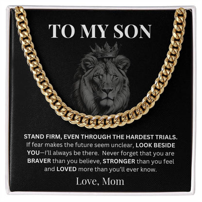 To My Son Gift From Mom/Dad - Personalized Men's Cuban Link Chain