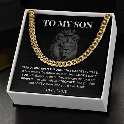 To My Son Gift From Mom/Dad - Personalized Men's Cuban Link Chain