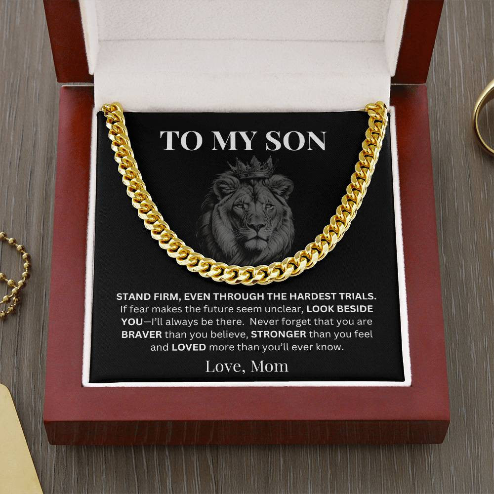 To My Son Gift From Mom/Dad - Personalized Men's Cuban Link Chain