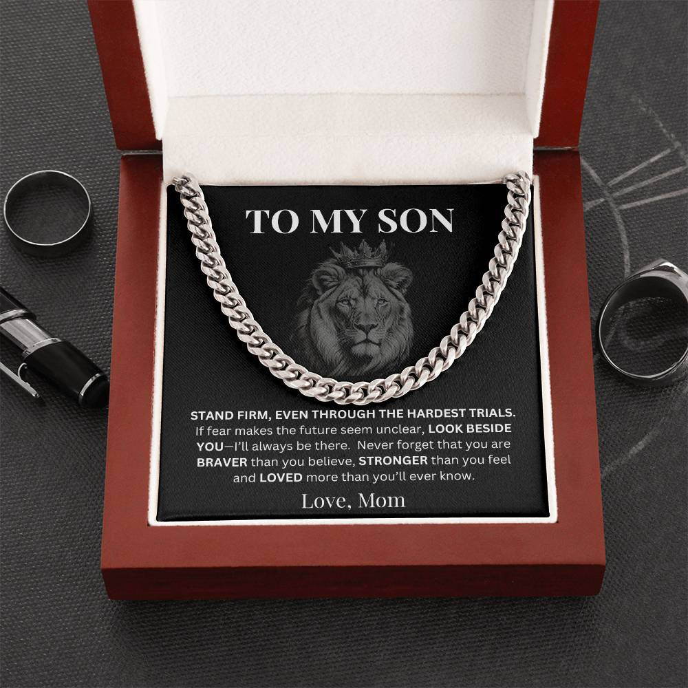 To My Son Gift From Mom/Dad - Personalized Men's Cuban Link Chain