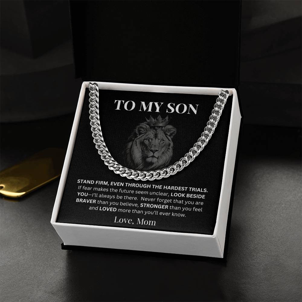 To My Son Gift From Mom/Dad - Personalized Men's Cuban Link Chain