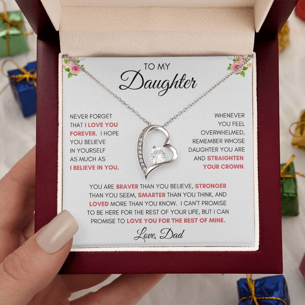 To My Daughter | You Are Braver | Forever Love Necklace | From Dad