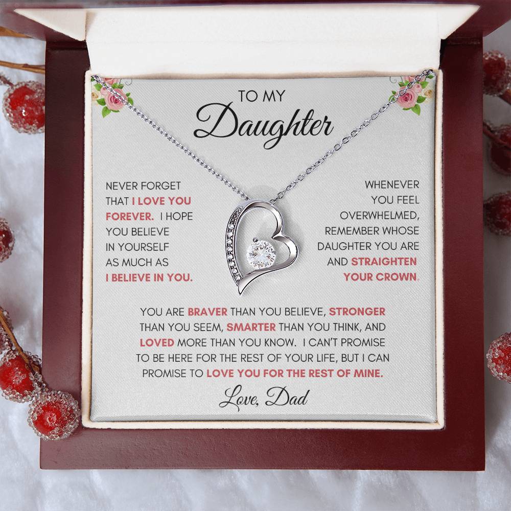 To My Daughter | You Are Braver | Forever Love Necklace | From Dad