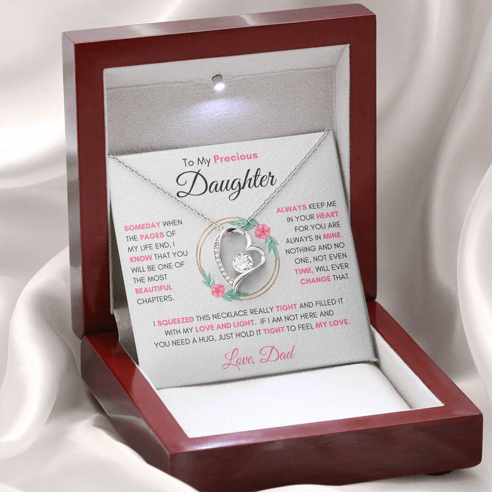 To My Precious Daughter " Someday When The Pages Of My Life End" Love Dad | Forever Love Necklace