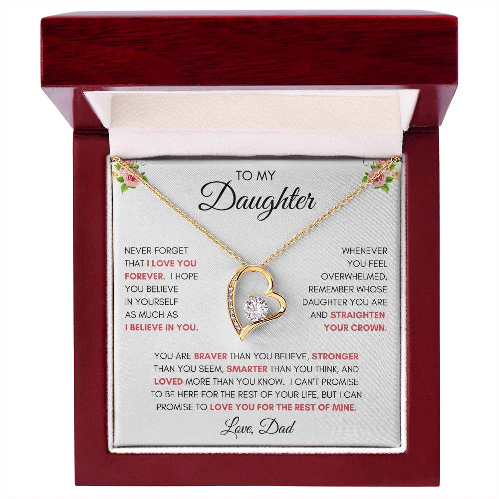 To My Daughter | You Are Braver | Forever Love Necklace | From Dad