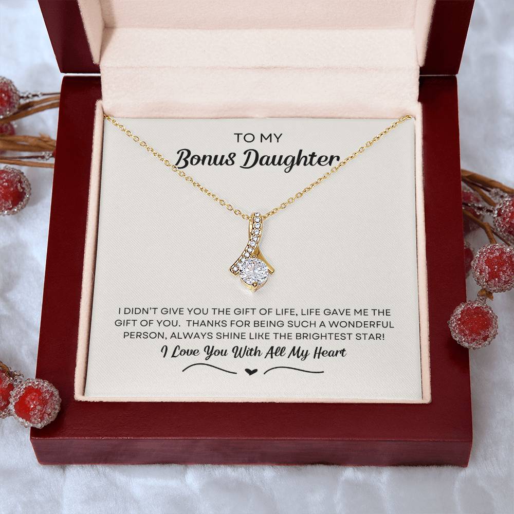 To My Bonus Daughter | Shine Like The Brightest Star | Necklace
