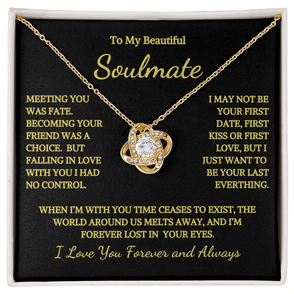 To My Soulmate Time Ceases To Exist Love Knot Necklace