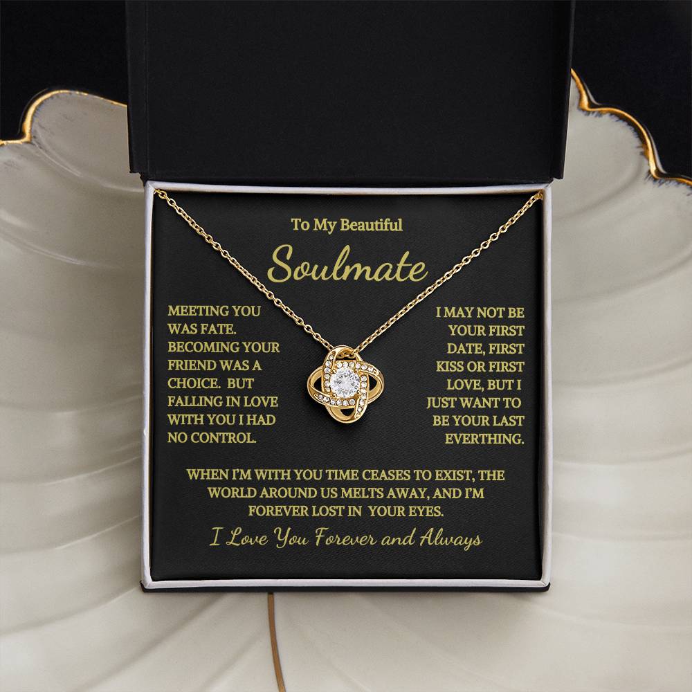 To My Soulmate Time Ceases To Exist Love Knot Necklace