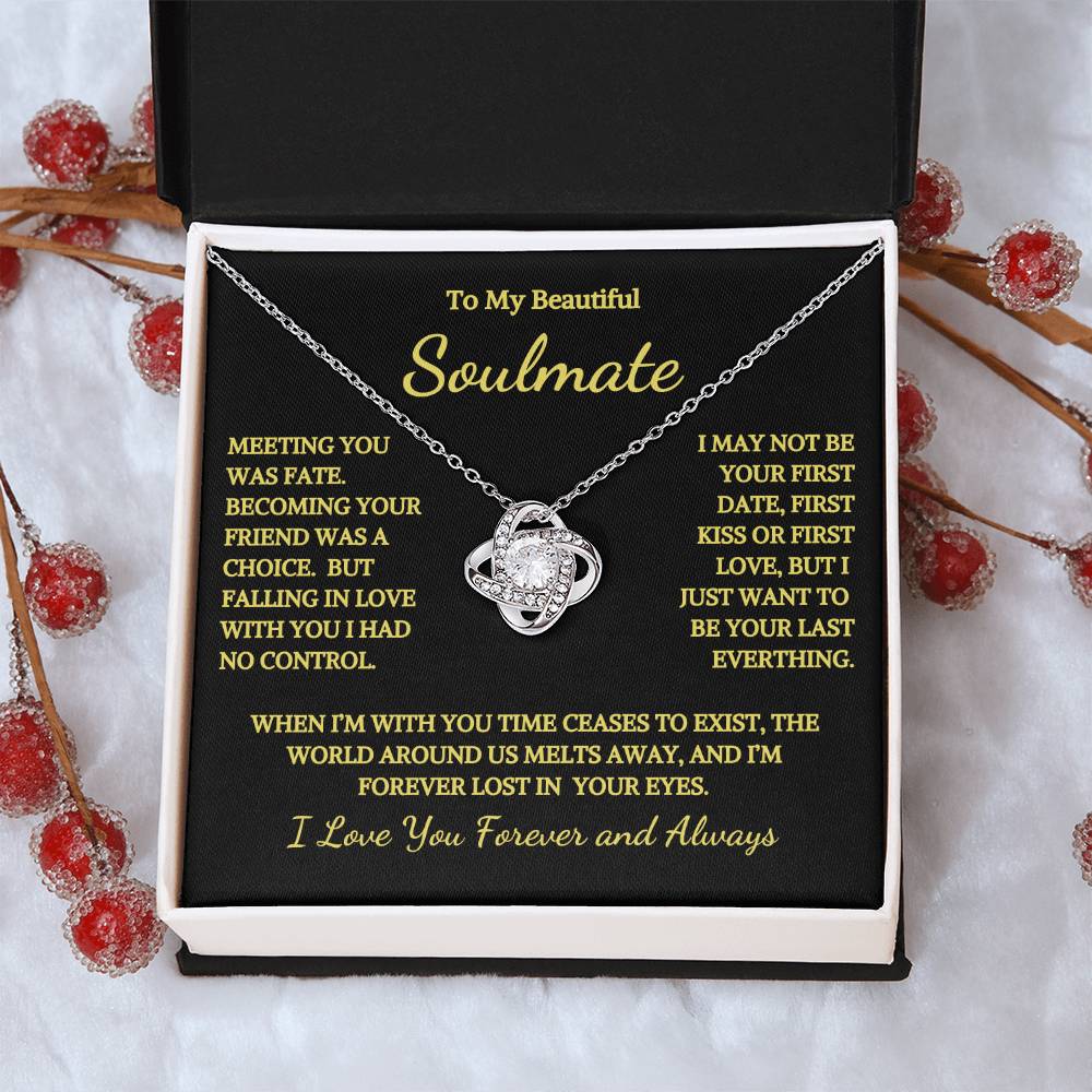 To My Soulmate Time Ceases To Exist Love Knot Necklace