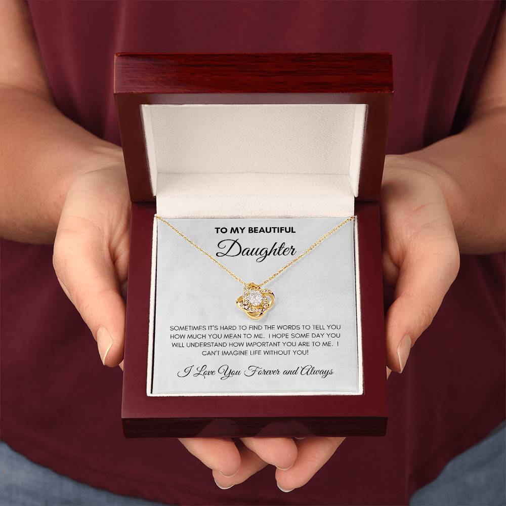 To My Beautiful Daughter | Forever and Always | Love Knot Necklace