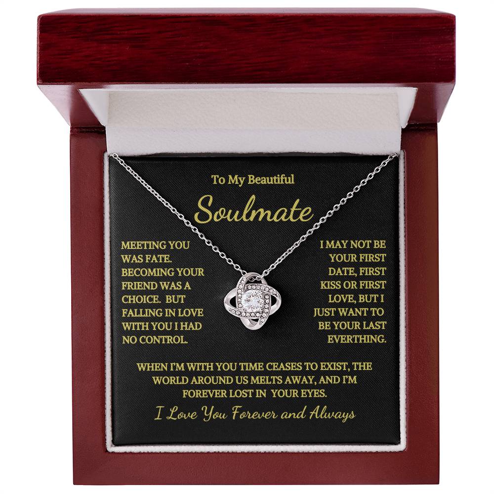 To My Soulmate Time Ceases To Exist Love Knot Necklace