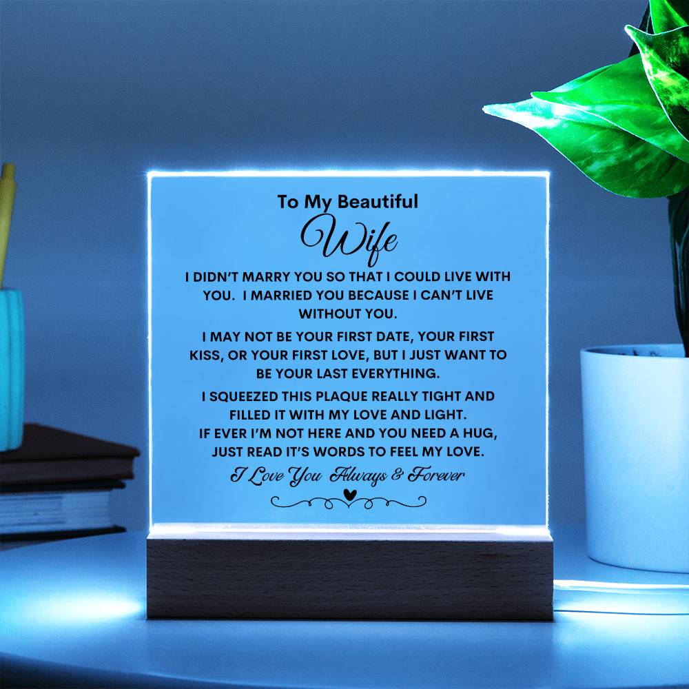 Gift For Wife I Can't Live Without You Acrylic Plaque – Utrove Gift Shop