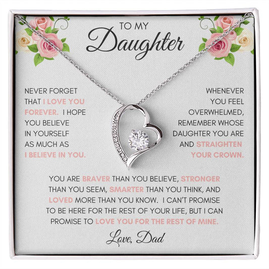 To My Daughter | You Are Braver | Forever Love Necklace | From Dad
