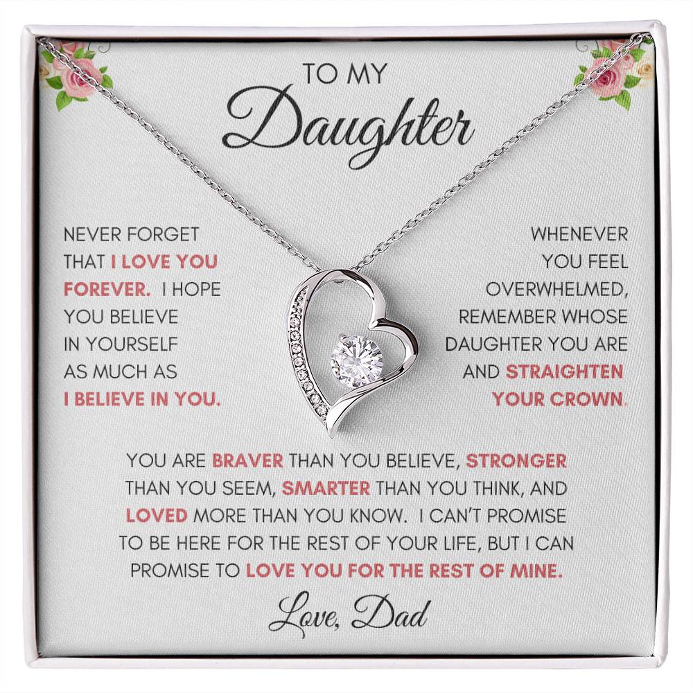 To My Daughter | You Are Braver | Forever Love Necklace | From Dad