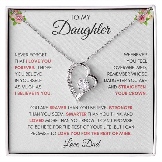 To My Daughter | You Are Braver | Forever Love Necklace | From Dad