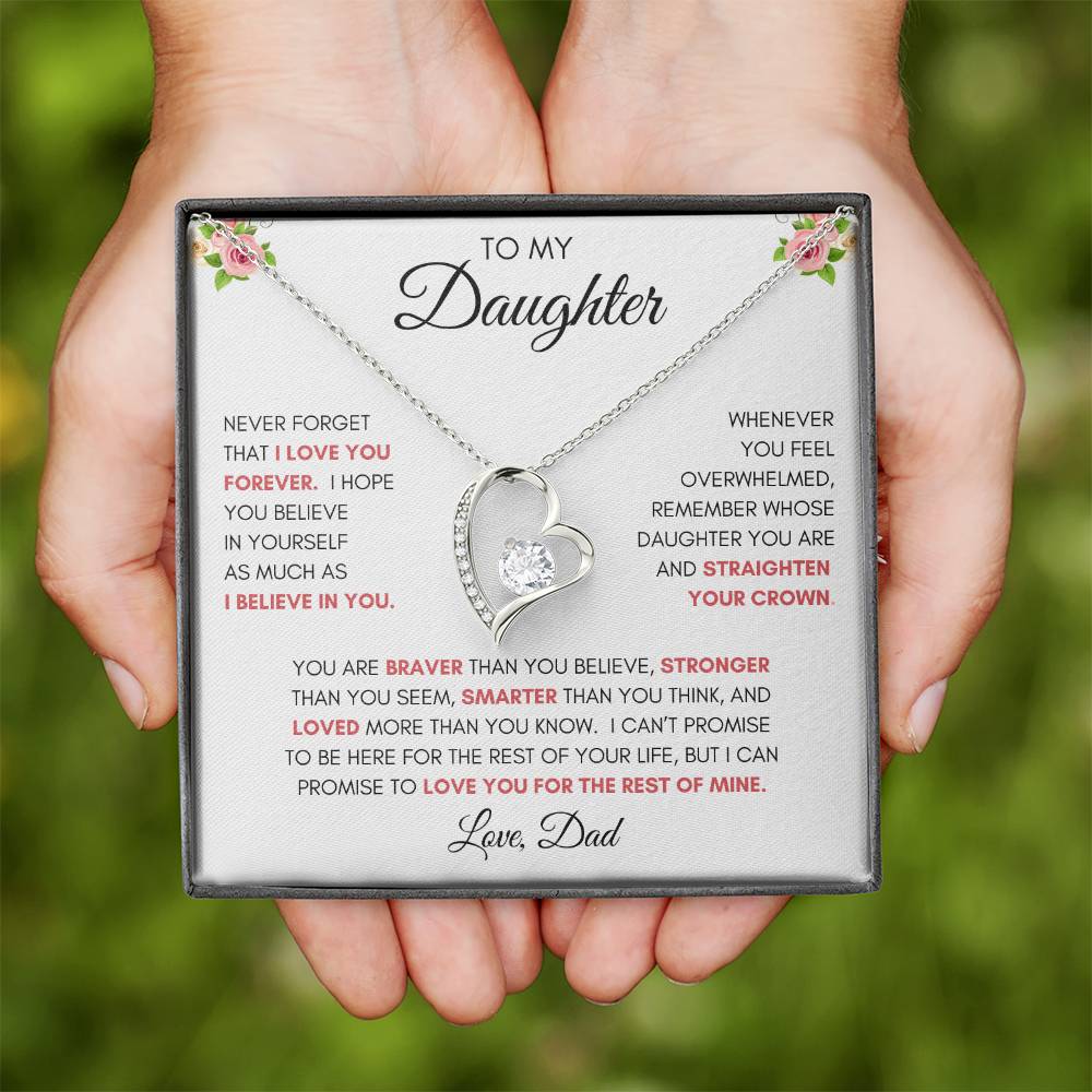 To My Daughter | You Are Braver | Forever Love Necklace | From Dad