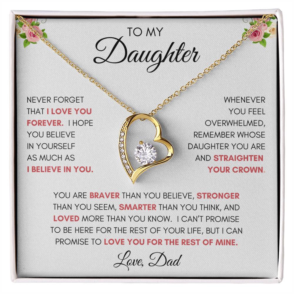 To My Daughter | You Are Braver | Forever Love Necklace | From Dad